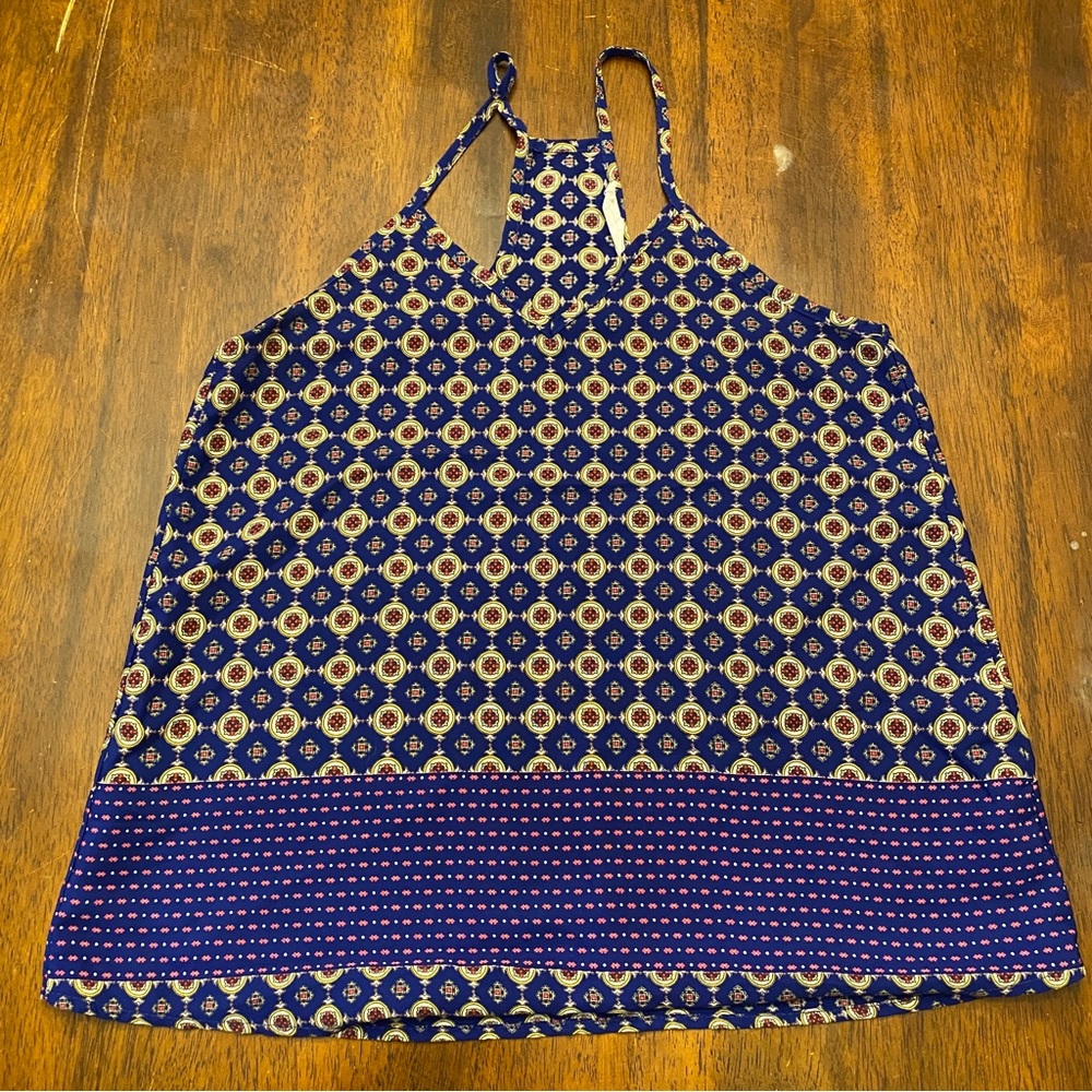 PEACH LOVE Blue Print Tank - Size S